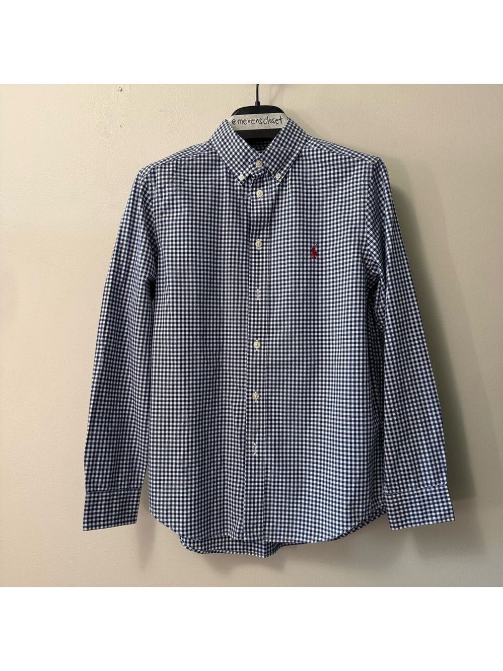 Ralph Lauren Blue and White Gingham Shirt size Large